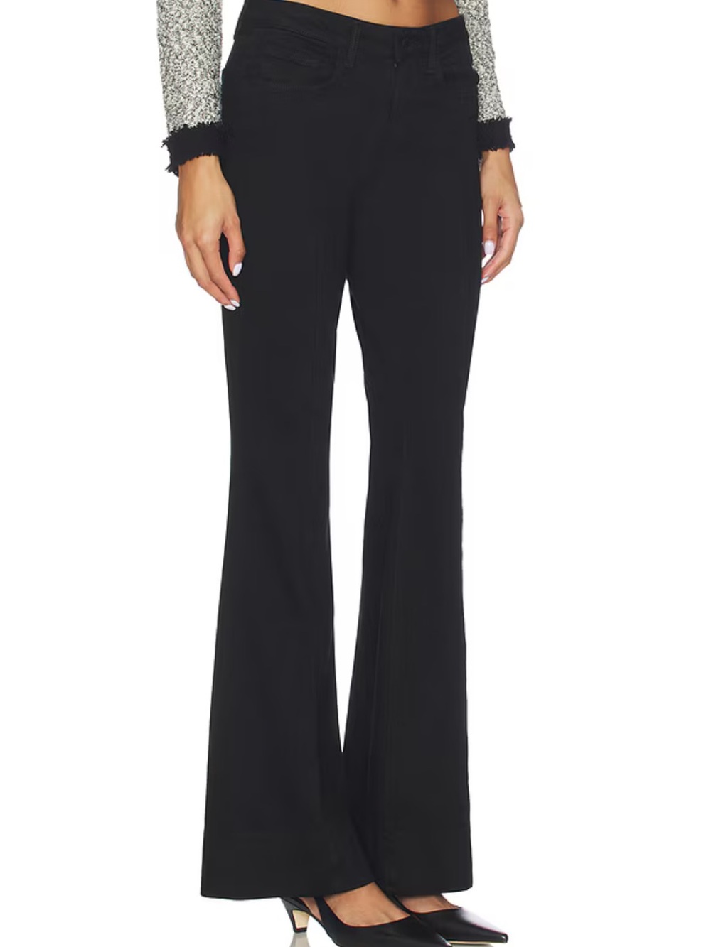 L'AGENCE Lenora Low Rise Seamed Flair In Noir Jeans Size 25 - Picture 3 of 14